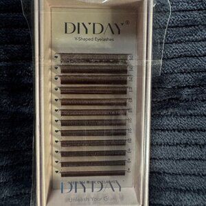 DIYDAY Light Brown YY Cluster Lashes | Mixed Length 8–12mm